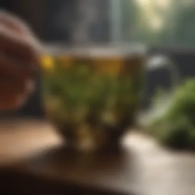 Relaxing herbal tea in a soothing mug