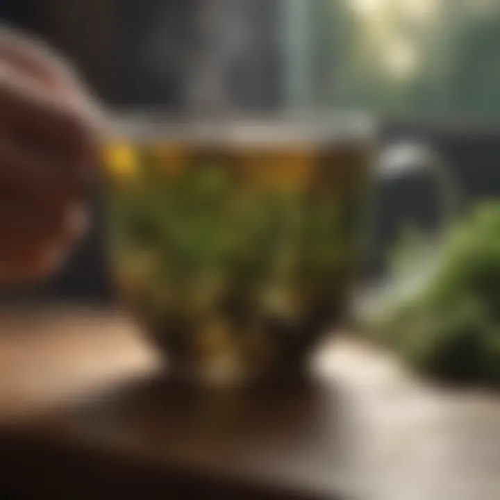 Relaxing herbal tea in a soothing mug