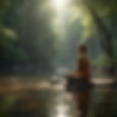 Finding Stillness Through Mindfulness A calm meditation session in a peaceful setting