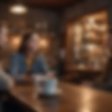 A cozy coffee shop scene promoting intimate conversations