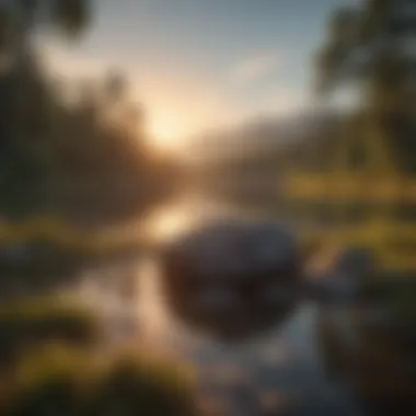 Mindfulness in Nature A serene landscape promoting mindfulness and relaxation