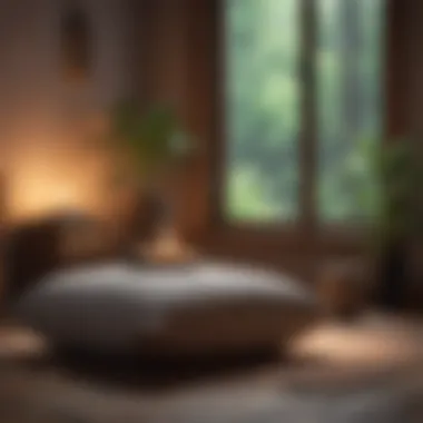 Mindfulness Meditation for Better Sleep A peaceful meditation space with cushions