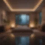 Tranquil bedroom setting for nighttime meditation