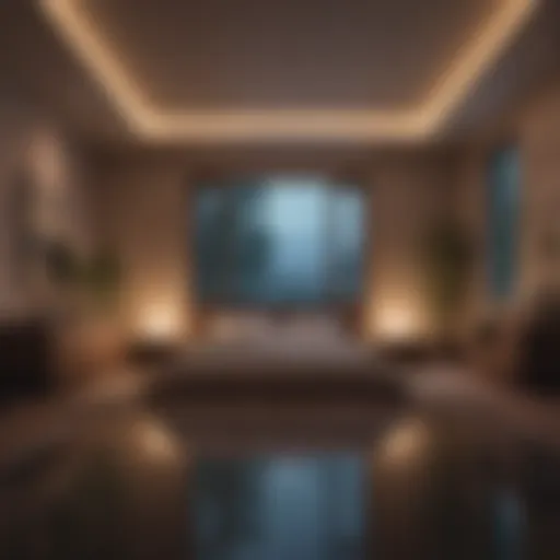 Tranquil bedroom setting for nighttime meditation
