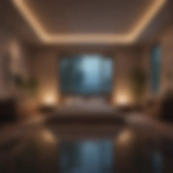 Tranquil bedroom setting for nighttime meditation
