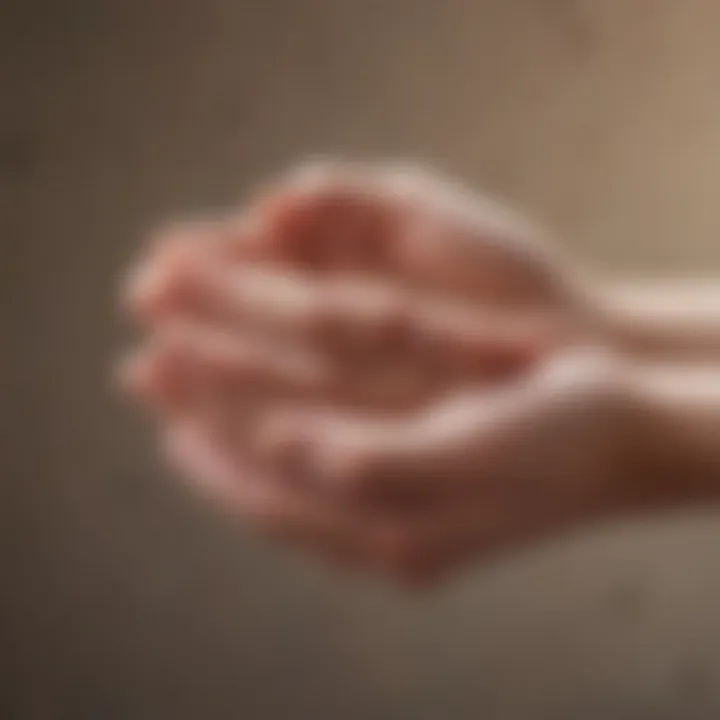 Close-up of an open hand offering friendship and support