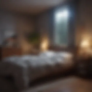 The Influence of Sleep Environment on Nightmares A serene bedroom at night illustrating the impact of sleep disturbances.