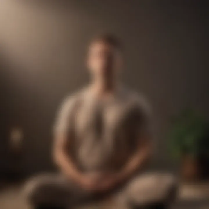 A close-up of a person in meditation with a focus on posture