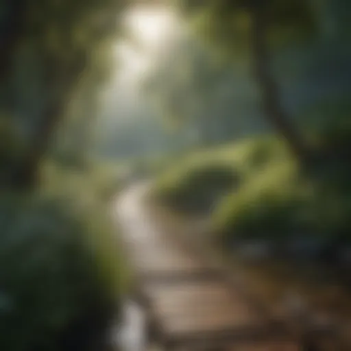 A serene landscape promoting relaxation and tranquility
