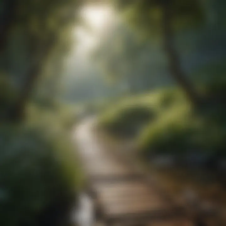 A serene landscape promoting relaxation and tranquility