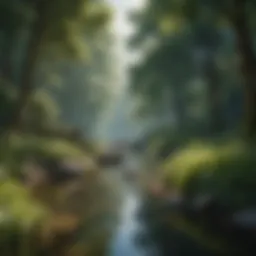 A serene landscape depicting harmony in nature