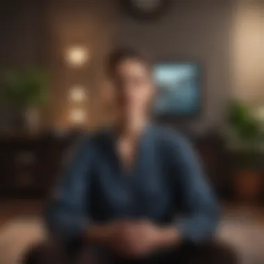 A meditation instructor guiding through a video call