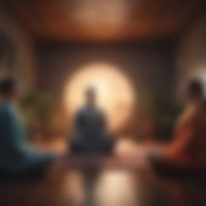 A virtual group meditation class