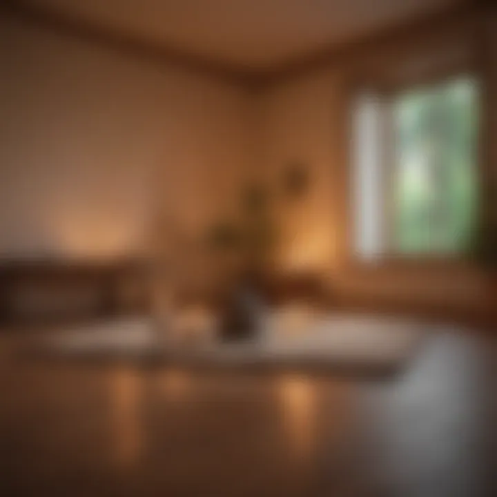 A soothing room setup with candles and soft lighting for meditation