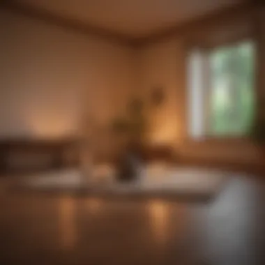 Soothing Meditation Room A soothing room setup with candles and soft lighting for meditation