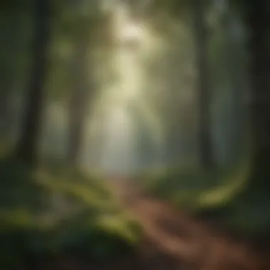 Tranquil Forest with Birdsong A tranquil forest scene with birds chirping and leaves rustling