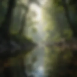 A tranquil landscape illustrating peace and calmness