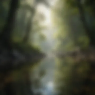 Tranquility in Nature A tranquil landscape illustrating peace and calmness