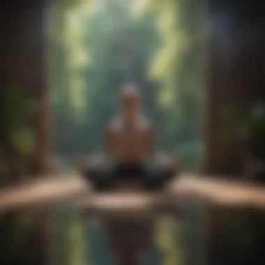 A calm individual meditating in a peaceful environment