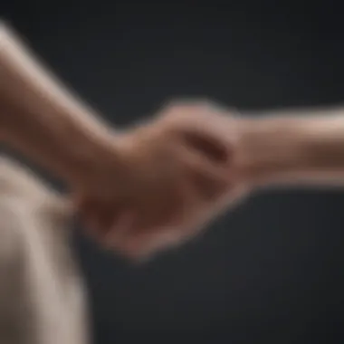 The Gesture of Support in Compassion A helping hand extended to someone struggling