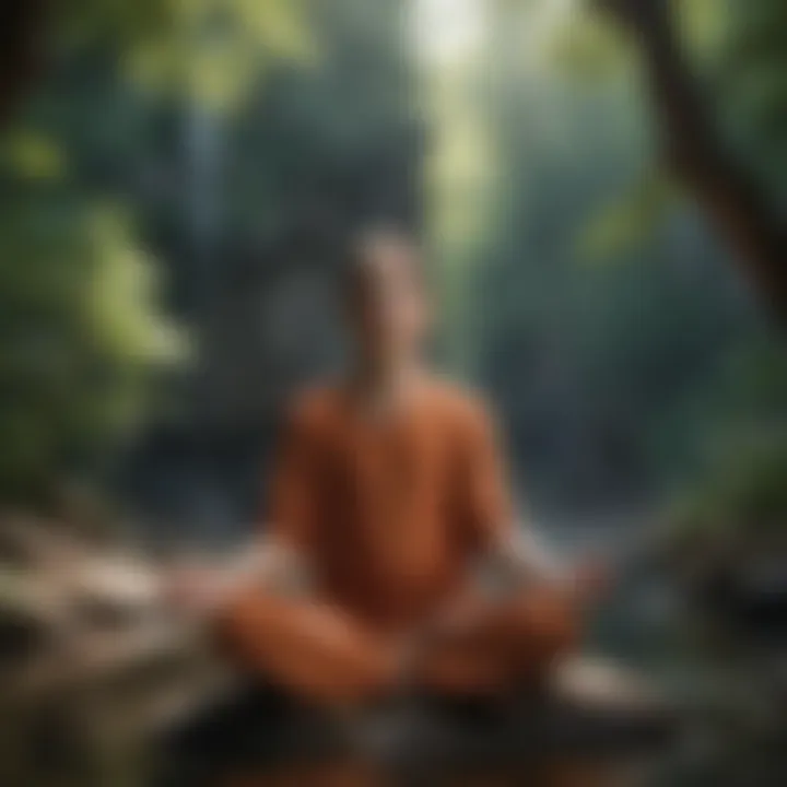 An individual meditating in a peaceful setting, showcasing mindfulness practice