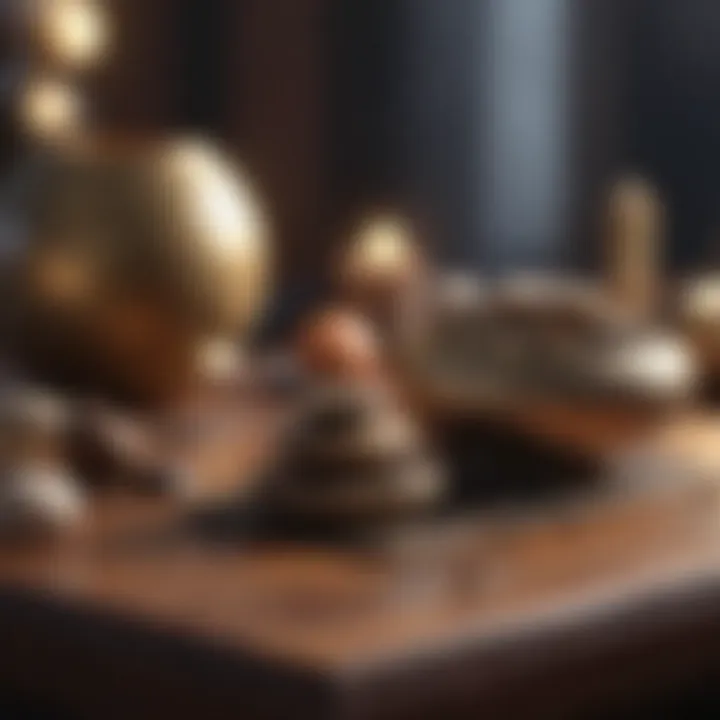 An array of meditation tools and symbols
