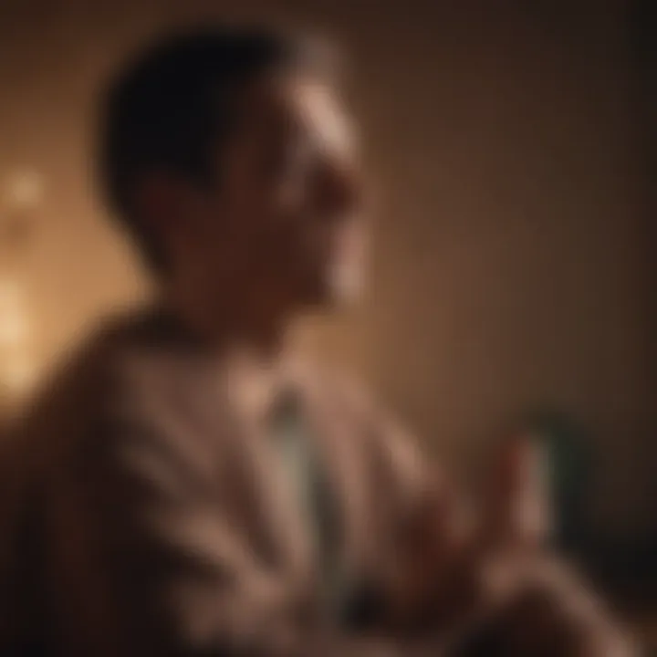 Close-up of a person meditating in a peaceful environment
