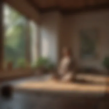 Mindfulness in Emotional Management A tranquil meditation space with calming elements promoting mindfulness