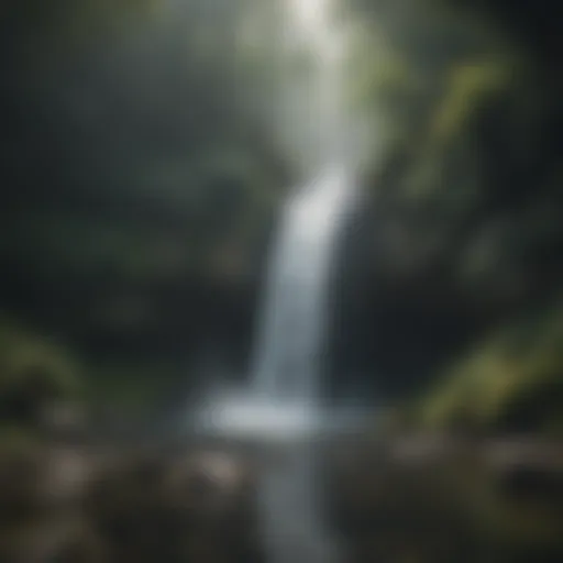 A serene landscape with a waterfall symbolizing emotional release