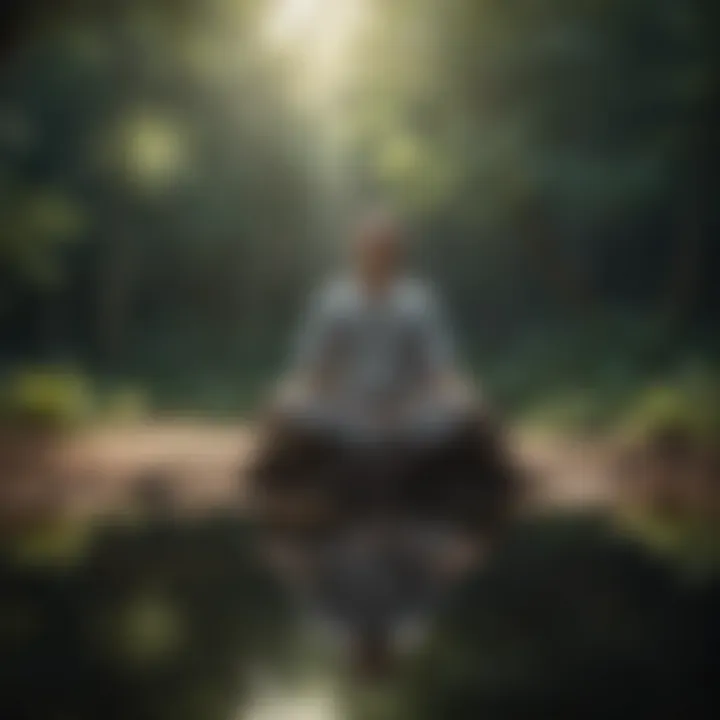 Close-up of a person meditating in a peaceful environment