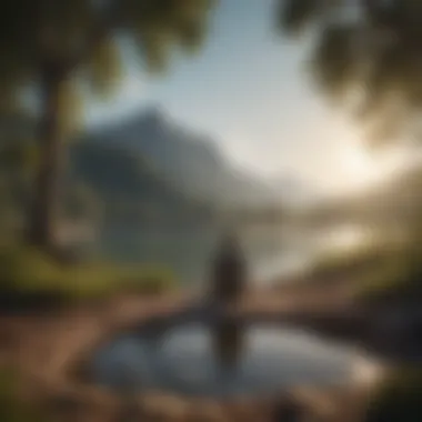 Tranquility and Introspection A serene landscape representing tranquility and introspection