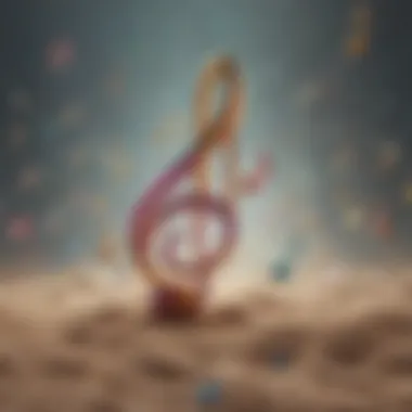 Musical Notes: A Catalyst for Enhanced Mood Colorful musical notes flowing through the air, conveying happiness.
