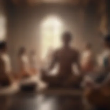 Collective Energy in Group Meditation A group meditation session in a calm environment