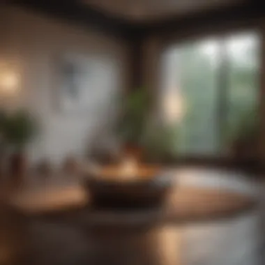 Calm indoor space with soft lighting and relaxing decor