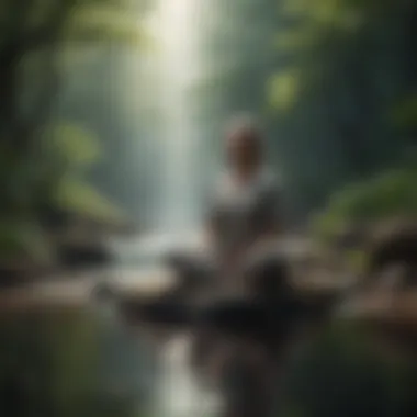The Essence of Calm A meditative figure surrounded by calming elements.