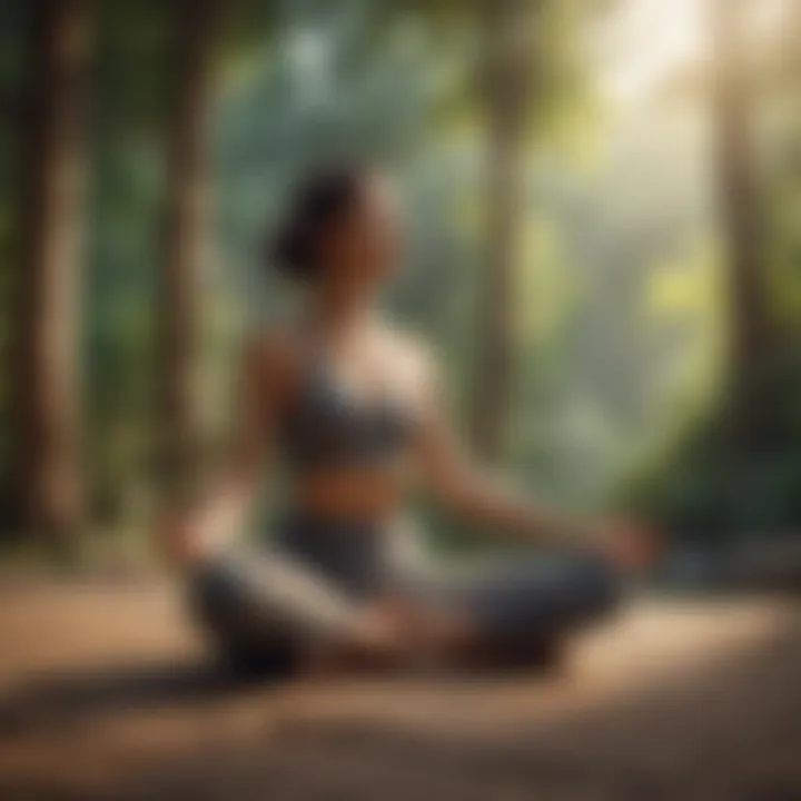 Relaxing yoga poses in a tranquil setting